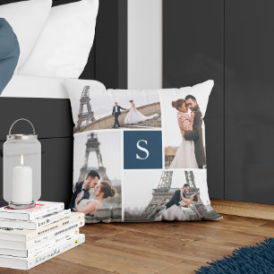 Erstellen Sie Ihre eigene Mit Monogramm 5-Foto Col Kissen