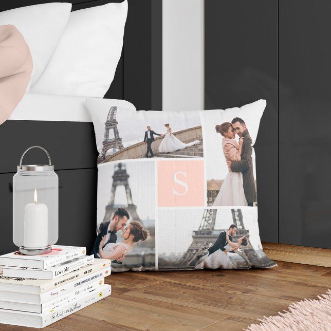 Erstellen Sie Ihre eigene Mit Monogramm 5-Foto-Gal Kissen (Von Creator hochgeladen)