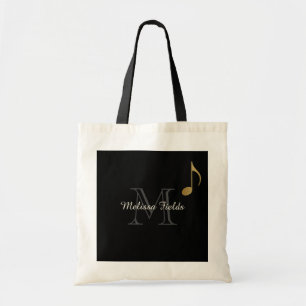 erstellen Sie Ihre eigene mit Monogramm Musik schw Tragetasche