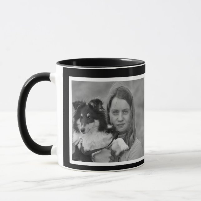Erstellen Sie Ihre eigene moderne 2-Foto-Collage Tasse (Links)