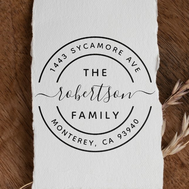 Erstellen Sie Ihre eigene moderne Familienname-Rüc Gummistempel (Von Creator hochgeladen)