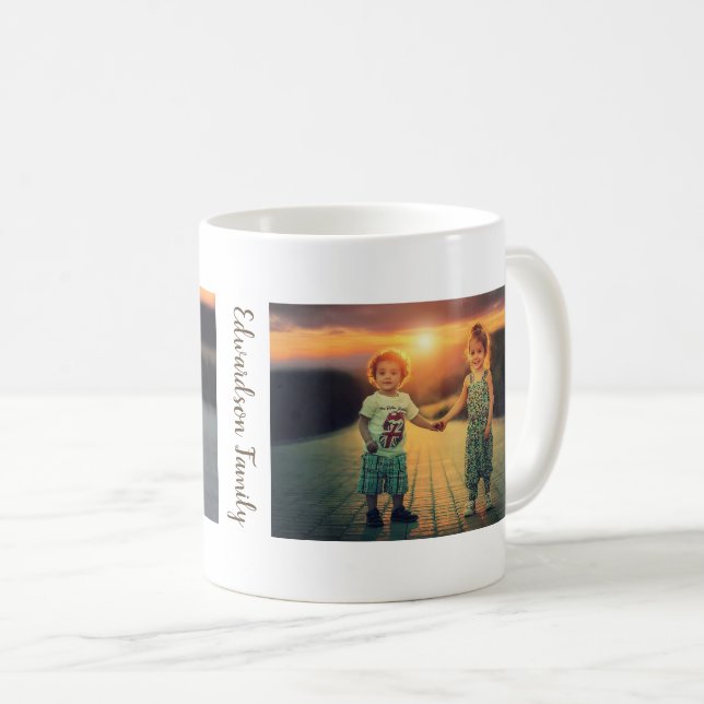 Erstellen Sie Ihre eigene moderne Foto Collage Fam Kaffeetasse (VorderseiteRechts)