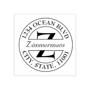 Erstellen Sie Ihre eigene moderne Monogrammrunde Gummistempel