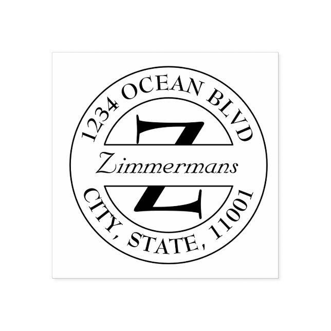 Erstellen Sie Ihre eigene moderne Monogrammrunde Gummistempel (Prägung)