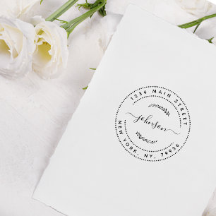 Erstellen Sie Ihre eigene moderne Round-Return-Rüc Gummistempel