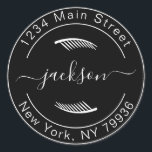 Erstellen Sie Ihre eigene moderne, runde Rücksende Runder Aufkleber<br><div class="desc">Erstellen Sie Ihren eigenen modernen Rundsticker für die klassische Rundsticker-Rücksendeadresse</div>