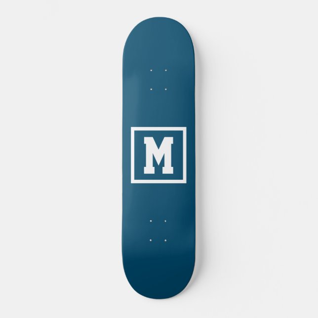 Erstellen Sie Ihre eigene Monogram-Vorlage blau un Skateboard (Vorderseite)