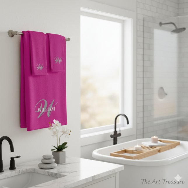 Erstellen Sie Ihre eigene Monogramm-Farbanpassung  Badhandtuch Set (Von Creator hochgeladen)