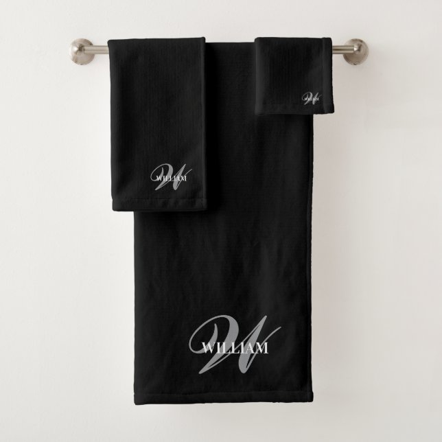 Erstellen Sie Ihre eigene Monogramm-Farbenanpassun Badhandtuch Set (Insitu)