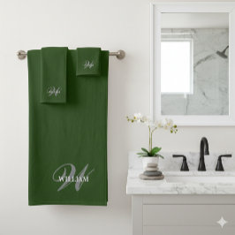 Erstellen Sie Ihre eigene Monogramm-Farbenanpassun Badhandtuch Set