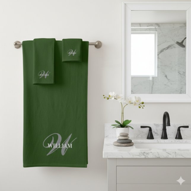 Erstellen Sie Ihre eigene Monogramm-Farbenanpassun Badhandtuch Set (Von Creator hochgeladen)