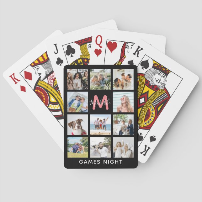 Erstellen Sie Ihre eigene Monogramm-FotoCollage Spielkarten (Rückseite)