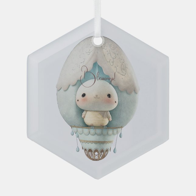 Erstellen Sie Ihre eigene Niedliche Heißluftballon Ornament Aus Glas (Vorderseite)