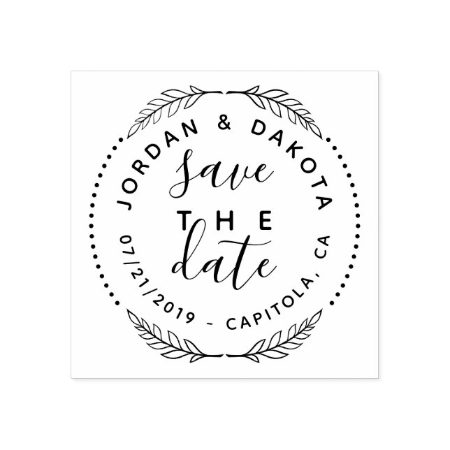Erstellen Sie Ihre eigene Niedliche Save the Date  Gummistempel (Prägung)