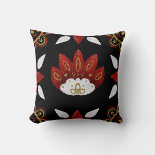 Erstellen Sie Ihre eigene Nordic Red & Gold Folk A Kissen