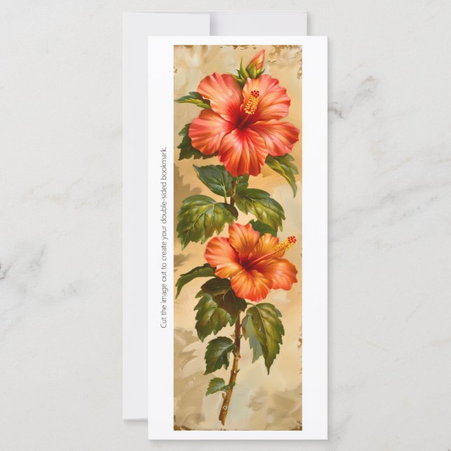 Erstellen Sie Ihre eigene Orange Hibisken Lesezeic (Vorderseite)