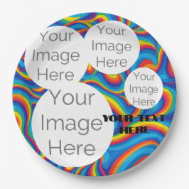 Erstellen Sie Ihre eigene Papiervorlage Regenbogen Pappteller