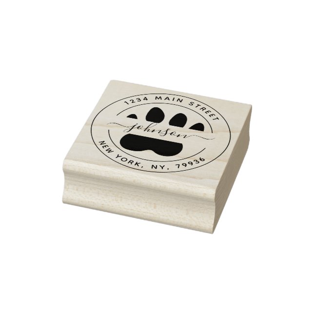 Erstellen Sie Ihre eigene Paw Modern Round Rücksen Gummistempel (Stempel)