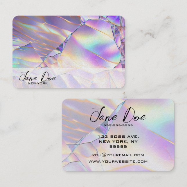 Erstellen Sie Ihre eigene Pearl Pink Opal Visitenkarte (Vorne/Hinten)