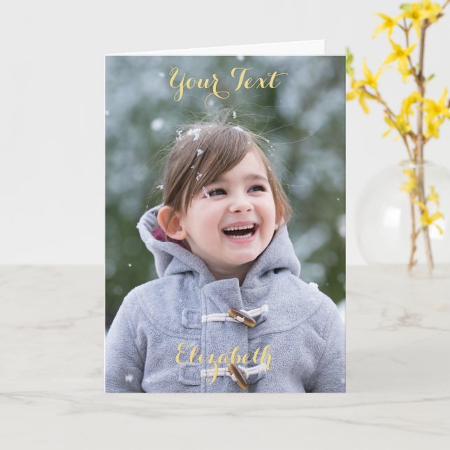 Erstellen Sie Ihre eigene Personalisierte Foto-Gru Karte (Gelbe Blume)
