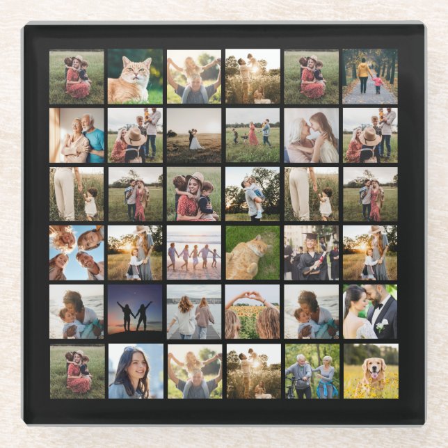 Erstellen Sie Ihre eigene Personalisierte FotoColl Glasuntersetzer (Vorderseite)