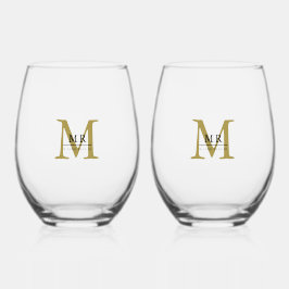 Erstellen Sie Ihre eigene personalisierte Monogram Weinglas Ohne Stiel
