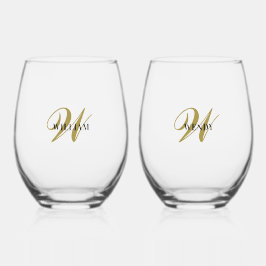 Erstellen Sie Ihre eigene personalisierte Monogram Weinglas Ohne Stiel