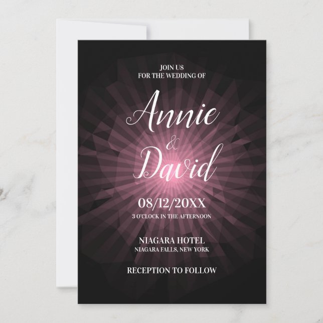 Erstellen Sie Ihre eigene Polygon Sunburst Wedding Einladung (Vorderseite)