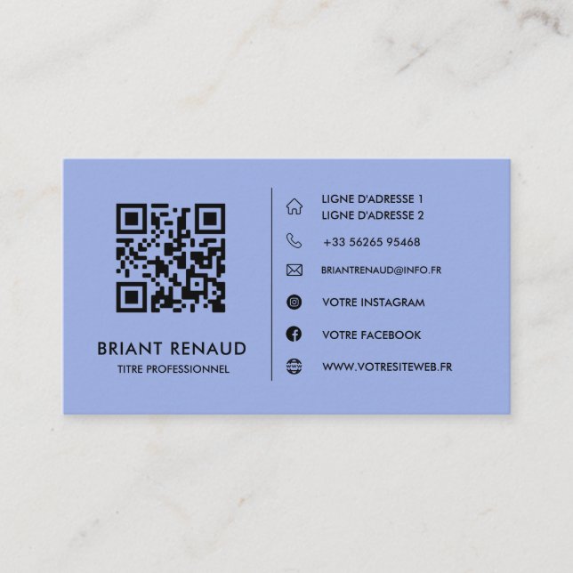 Erstellen Sie Ihre eigene QR-Visitenkarte Visitenkarte (Vorderseite)