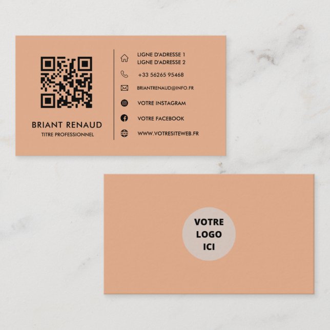 Erstellen Sie Ihre eigene QR-Visitenkarte Visitenkarte (Vorne/Hinten)