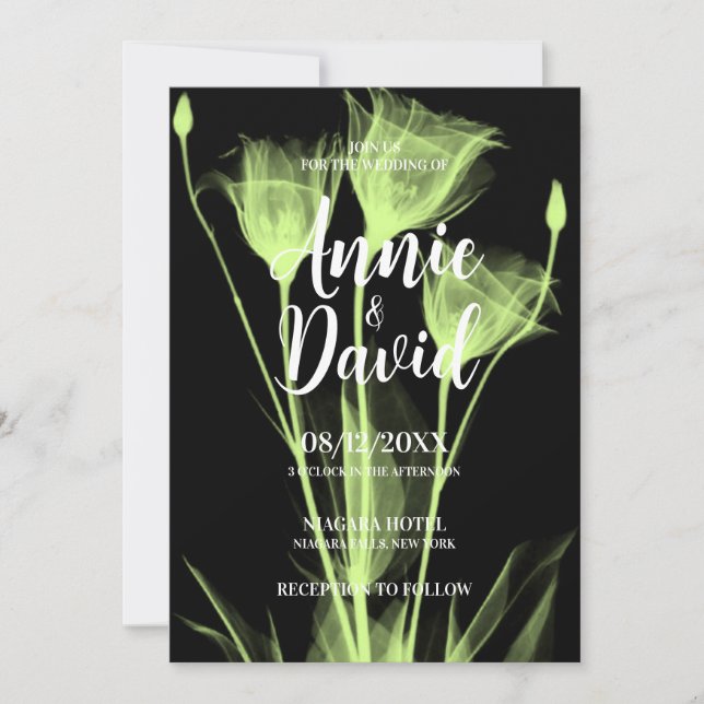 Erstellen Sie Ihre eigene Ray Blume Trio Hochzeit Einladung (Vorderseite)
