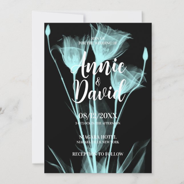 Erstellen Sie Ihre eigene Ray Blume Trio Hochzeit Einladung (Vorderseite)