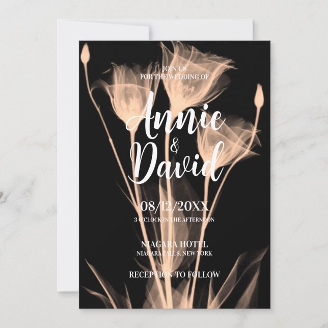 Erstellen Sie Ihre eigene Ray Blume Trio Hochzeit Einladung (Vorderseite)