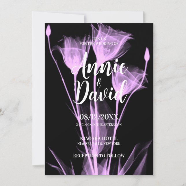 Erstellen Sie Ihre eigene Ray Blume Trio Hochzeit Einladung (Vorderseite)
