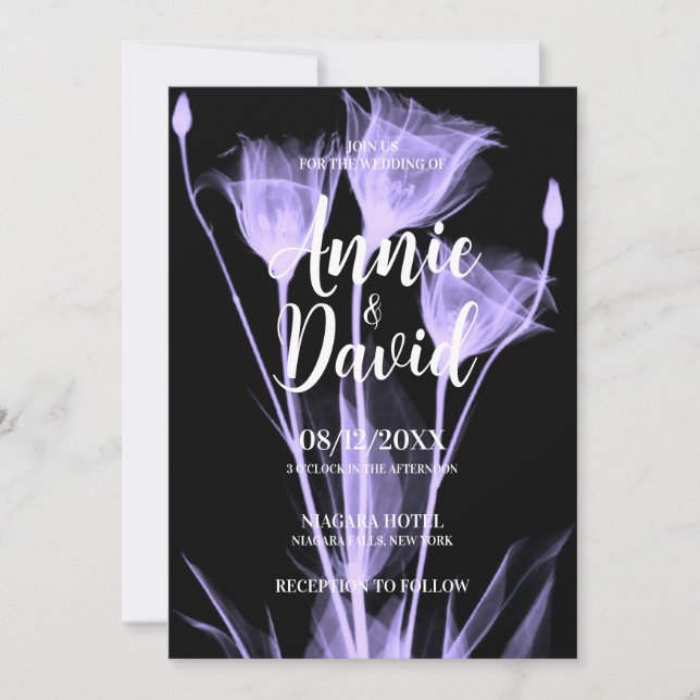 Erstellen Sie Ihre eigene Ray Blume Trio Hochzeit Einladung (Vorderseite)