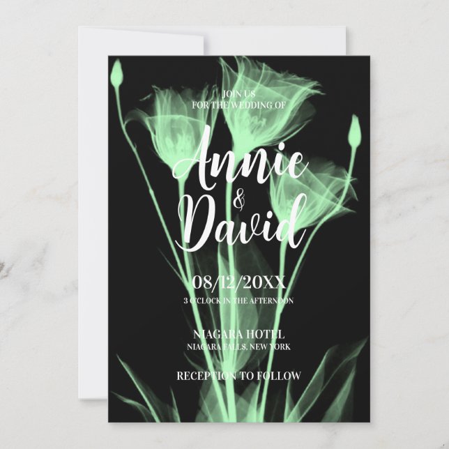 Erstellen Sie Ihre eigene Ray Blume Trio Hochzeit Einladung (Vorderseite)
