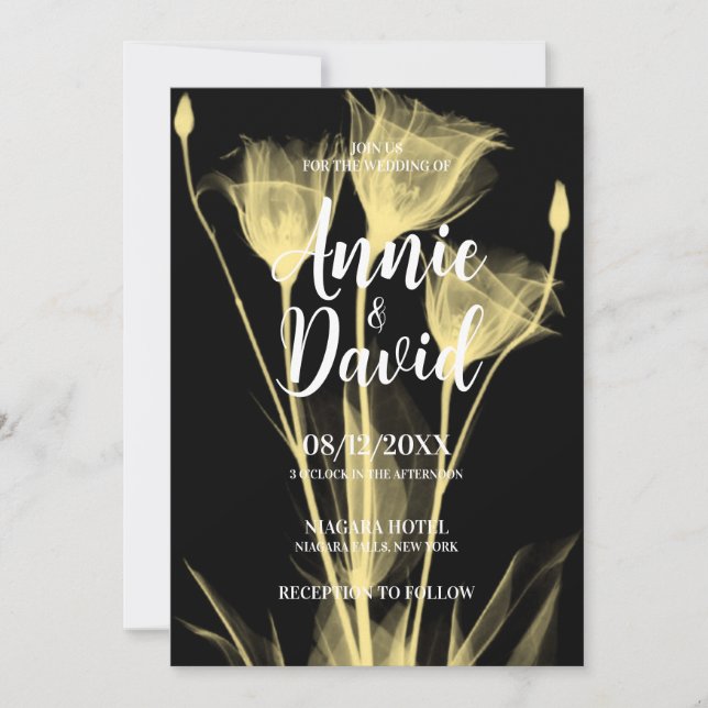 Erstellen Sie Ihre eigene Ray Blume Trio Hochzeit Einladung (Vorderseite)