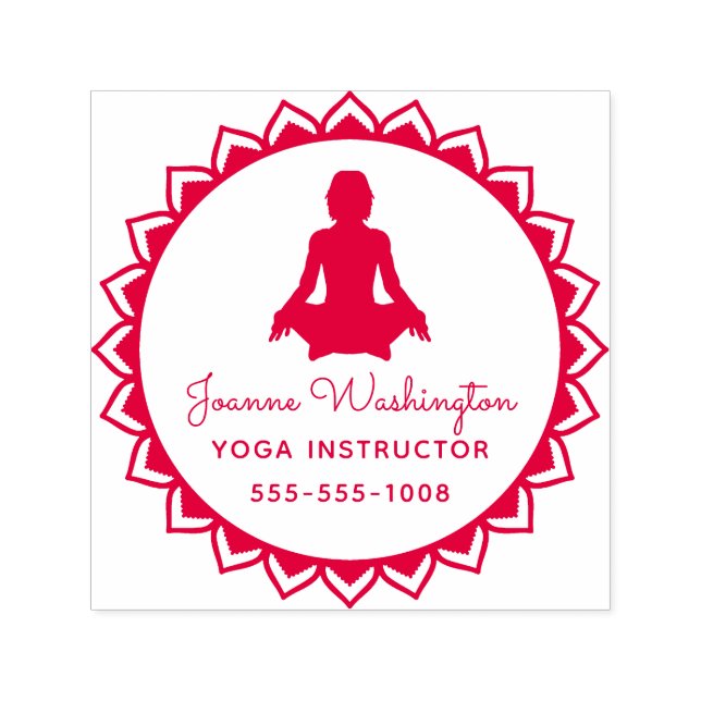 Erstellen Sie Ihre eigene Red Yoga Pose Permastempel (Design)