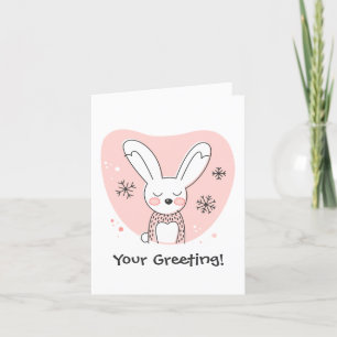 Erstellen Sie Ihre eigene Retro Bunny Orange Weihn Feiertagskarte