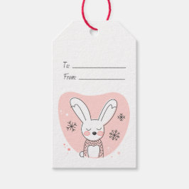 Erstellen Sie Ihre eigene Retro Bunny Orange Weihn Geschenkanhänger