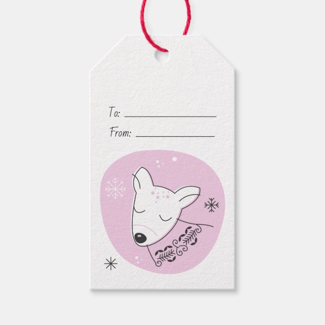 Erstellen Sie Ihre eigene Retro-Rentiermaschine Ro Geschenkanhänger (Vorderseite)