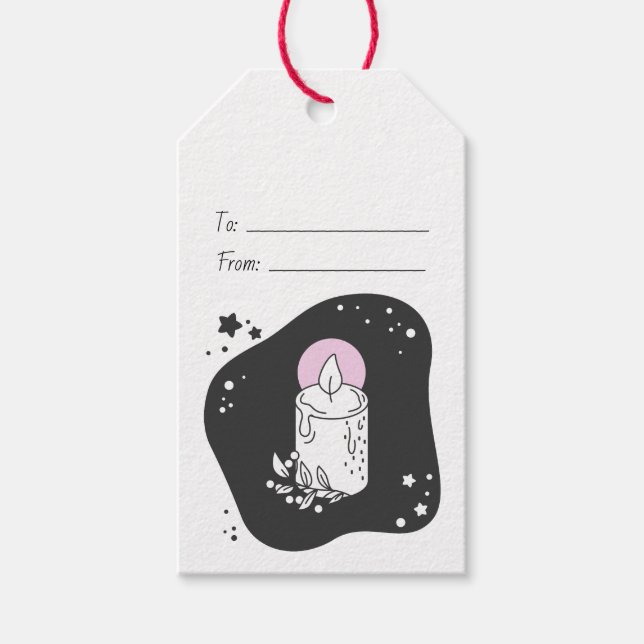Erstellen Sie Ihre eigene Retro-Weihnachtskerze Geschenkanhänger (Vorderseite)