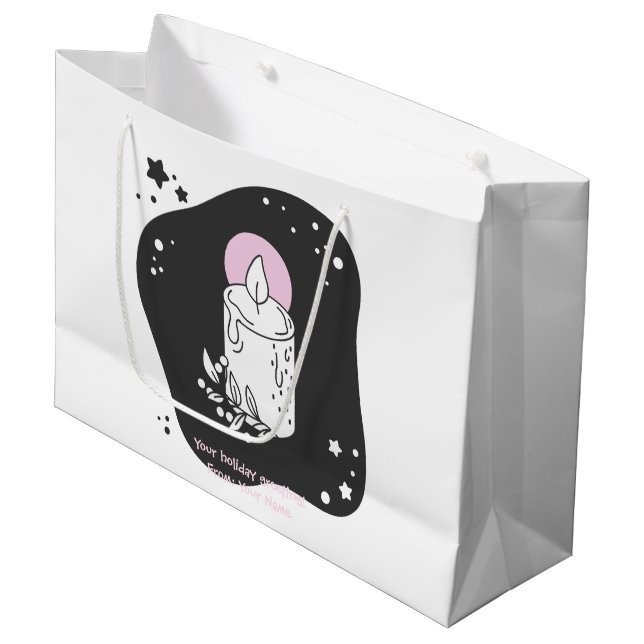 Erstellen Sie Ihre eigene Retro-Weihnachtskerze Große Geschenktüte (Vorderseite Schrägansicht)