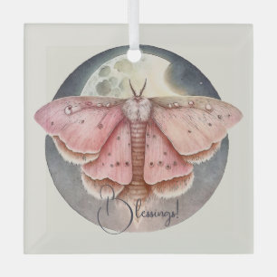 Erstellen Sie Ihre eigene rosa Vollmondmotte Ornament Aus Glas