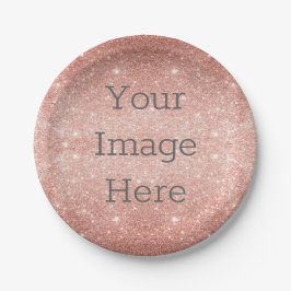 Erstellen Sie Ihre eigene Rose Gold Glitzer Sparkl Pappteller