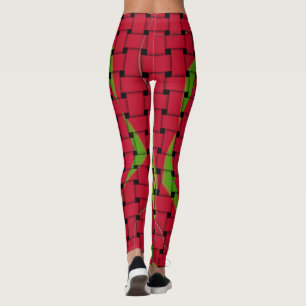 Erstellen Sie Ihre eigene rote, tartanplate Textil Leggings