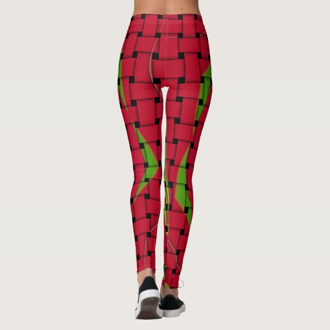 Erstellen Sie Ihre eigene rote, tartanplate Textil Leggings (Rückseite)