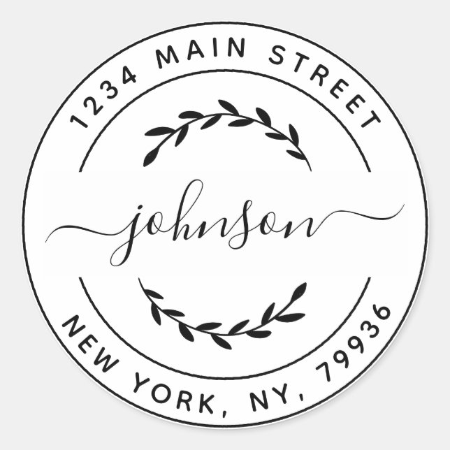 Erstellen Sie Ihre eigene Round-Rücksendeadresse Runder Aufkleber (Vorderseite)