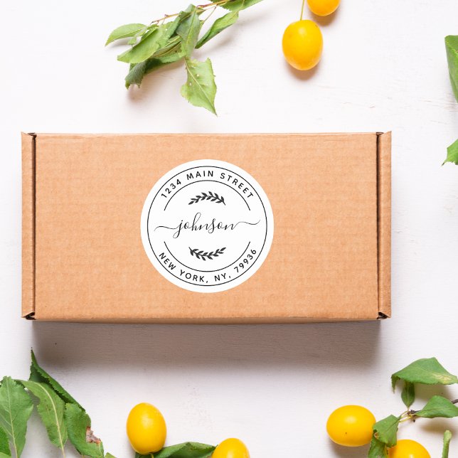 Erstellen Sie Ihre eigene Round-Rücksendeadresse Runder Aufkleber (Von Creator hochgeladen)