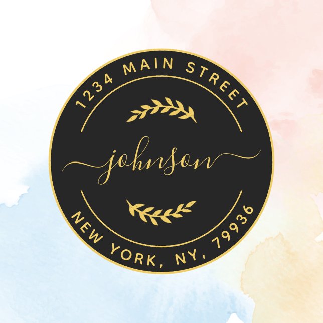 Erstellen Sie Ihre eigene runde Rücksendeadresse G Runder Aufkleber (Von Creator hochgeladen)